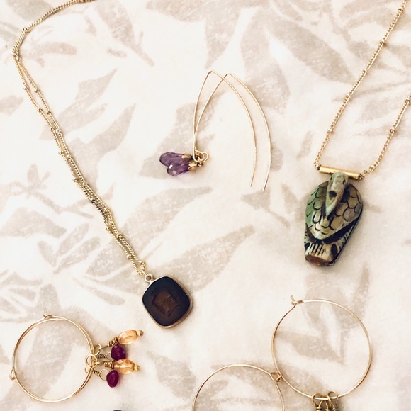 Smoky Quartz Roman Soldier Cameo Gold Necklace - Picture 3 of 9